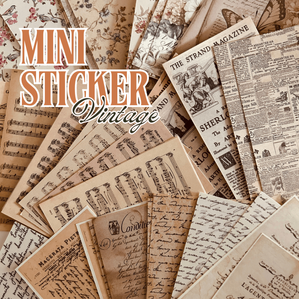 

DECO STICKER PAPER VINTAGE - STICKER JOURNAL BOOK - STICKER SCRAPT BOOK