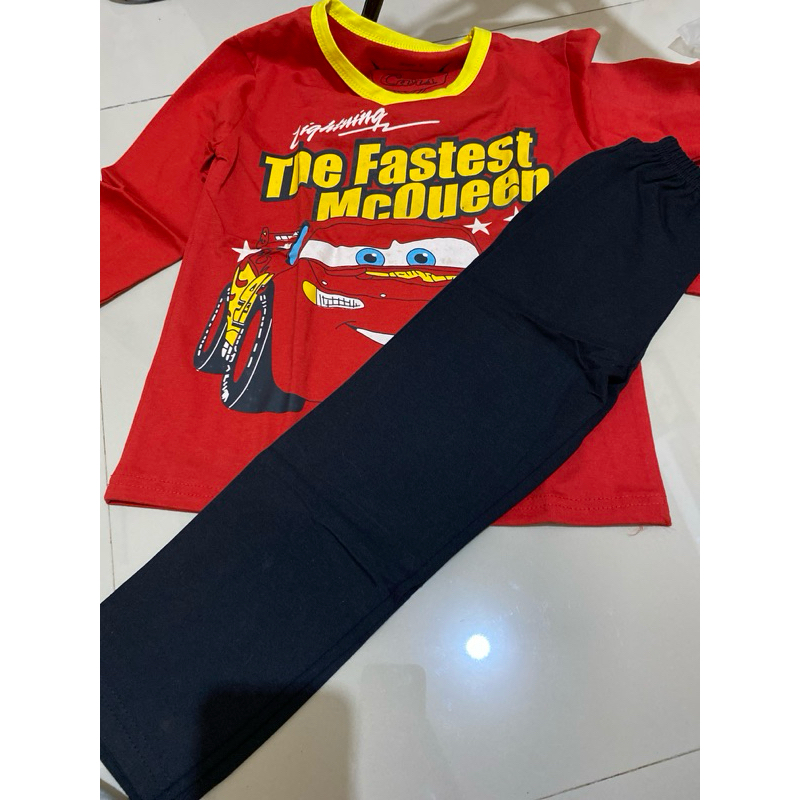 setelan mcqueen anak cowok