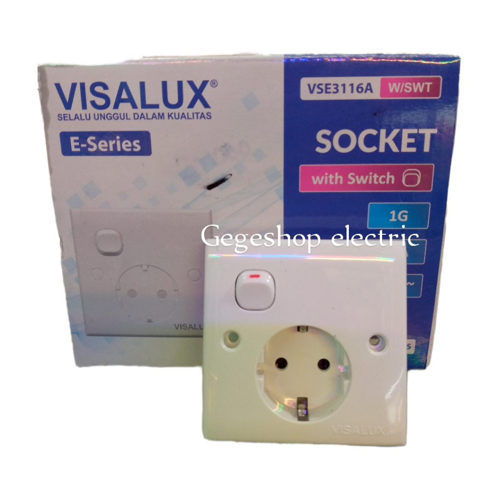 STOP KONTAK + SAKLAR KECIL / SAKLAR ENGKEL VISALUX E SERIES VSE3116A