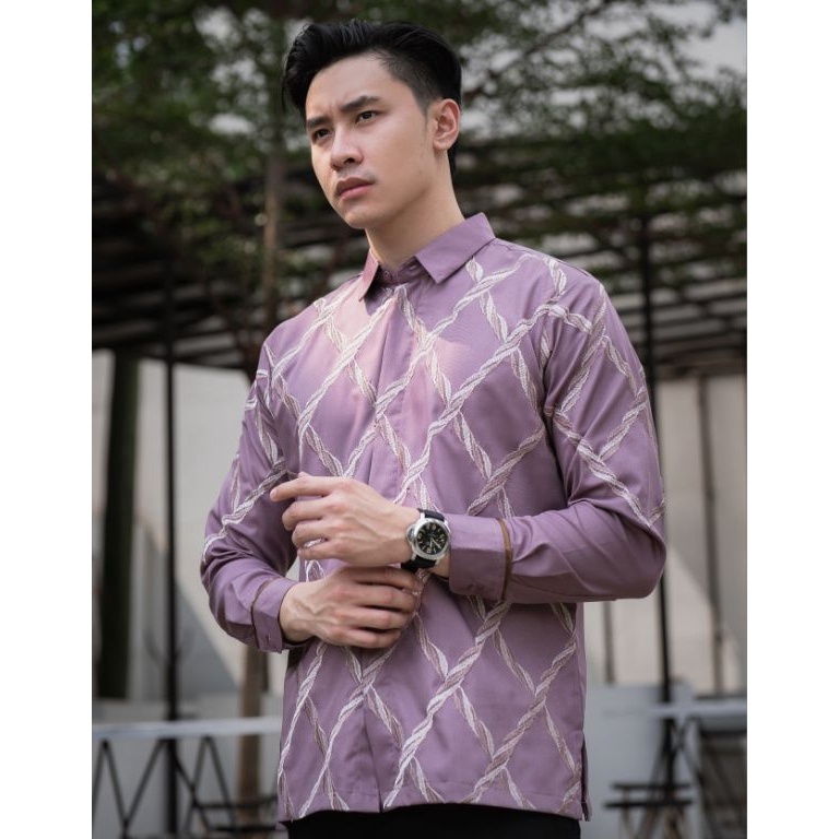 Terbaru Kemeja Bordir Pria NUCID Aldibaran 3 Dusty Purple