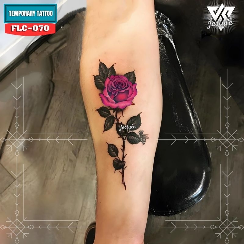 [FLC-070] Tato Temporer Temporary Tattoo Bunga Mawar