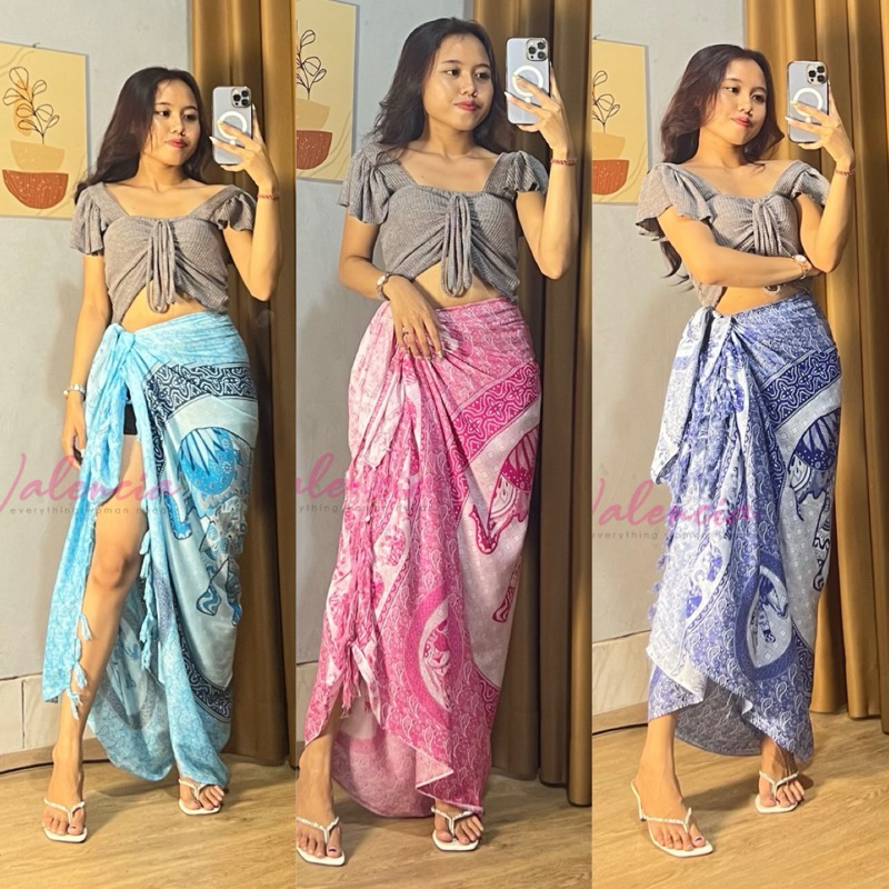 VALENCIA • MOTIF GAJAH KAIN PANTAI RUMBAI • SARUNG BALI • KAIN PANTAI BALI • SARUNG PANTAI