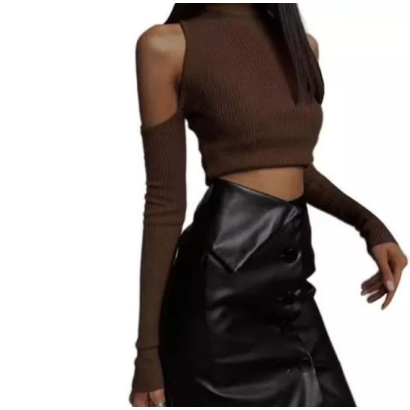 rok kulit wanita span/rok MIDI kulit mode aline/skirt midi