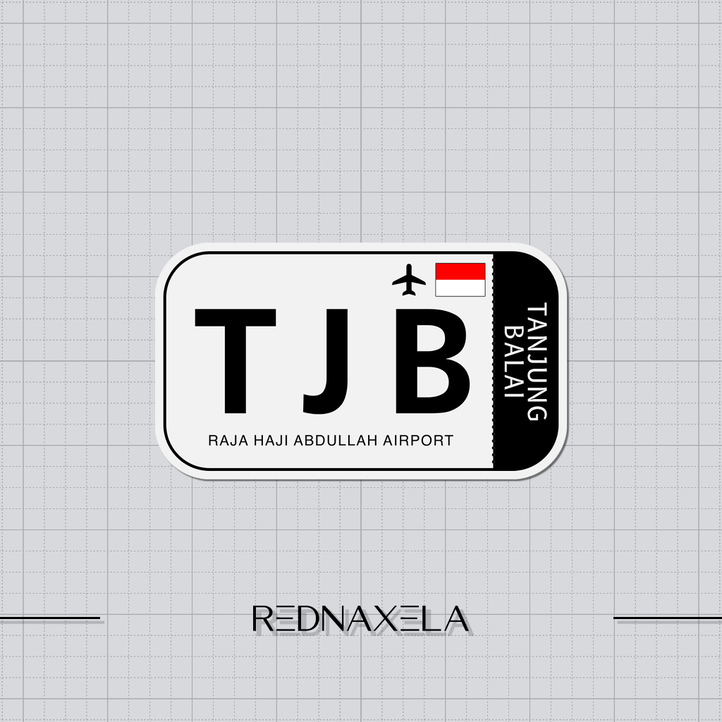 

Stiker Vinyl Raja Haji Abdullah Airport Code TJB Sign Sticker