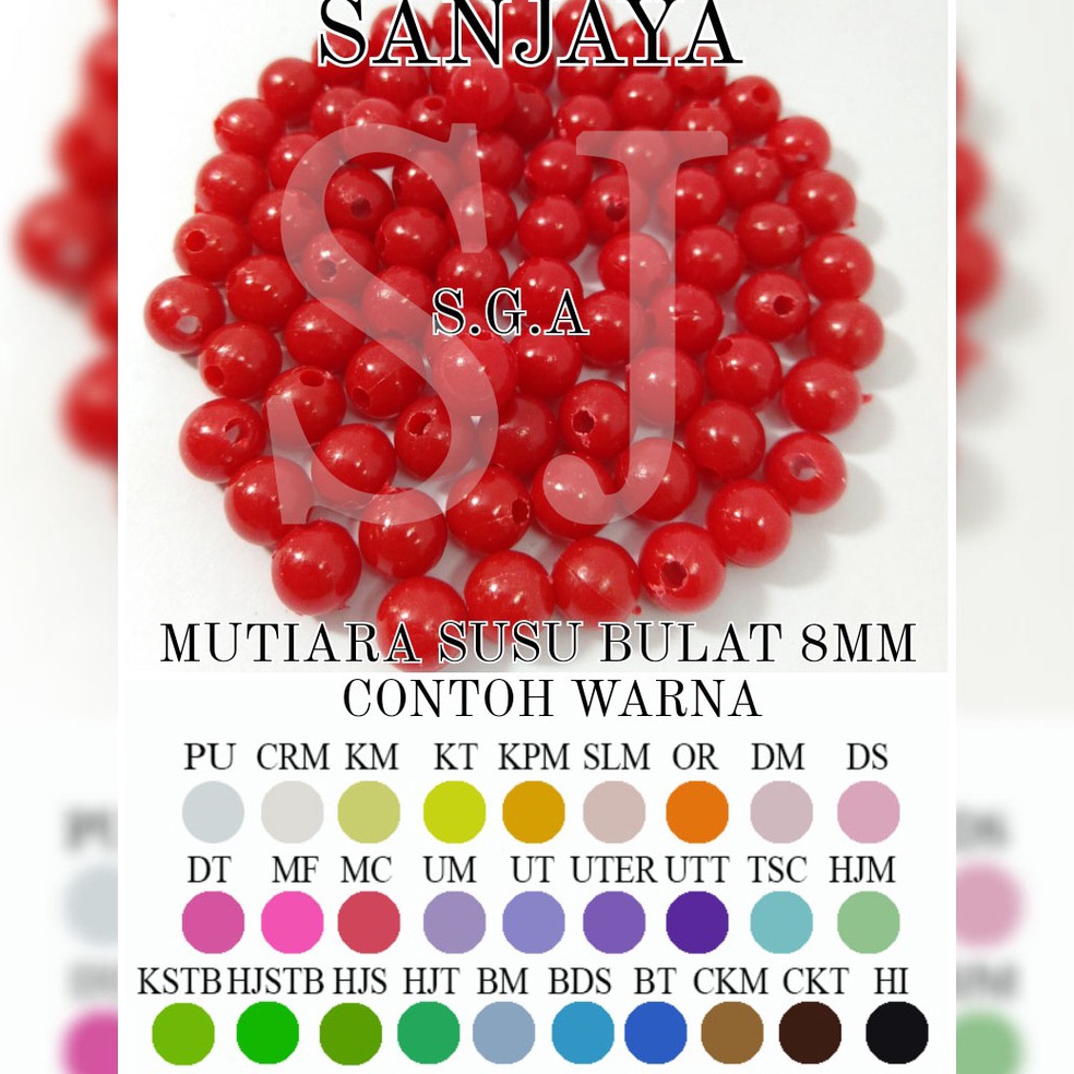 LANGSUNGORDER Manik Bulat  Mote  Manik  Manik Pastel  Mote Bulat  Manik Bulat  Mote Bulat 8mm
