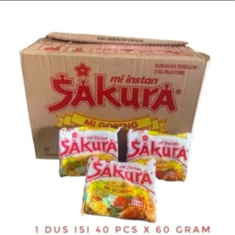 

Mie instan goreng sakura isi 1 dus 40 bks