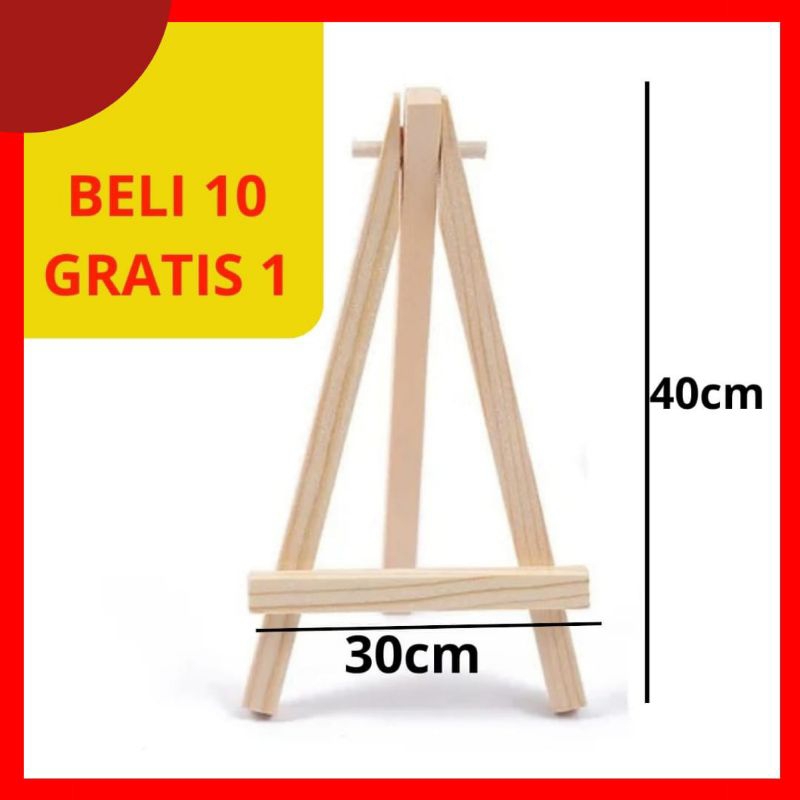 

Stand Poto Kayu Tripod Tinggi 40cm Wooden Easel Standing Frame Lukis Foto Kanvas
