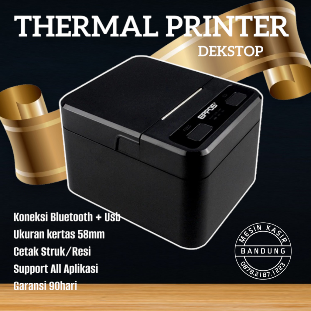 printer Resi / Struk Bensin , Kasir DLL Thermal EPPOS PLUS 58mm POS58L - USB BLUETOOTH [M-BL]
