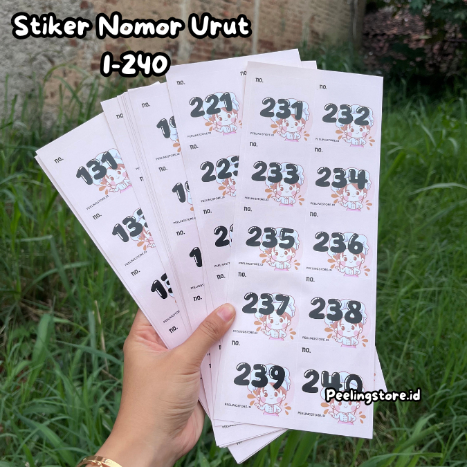 

STIKER NOMOR 1-60 DAN NOMOR 1-240, STIKER NOMOR 1-120 STIKER NOMOR GLOSSY STIKER NOMOR POUCH UANG