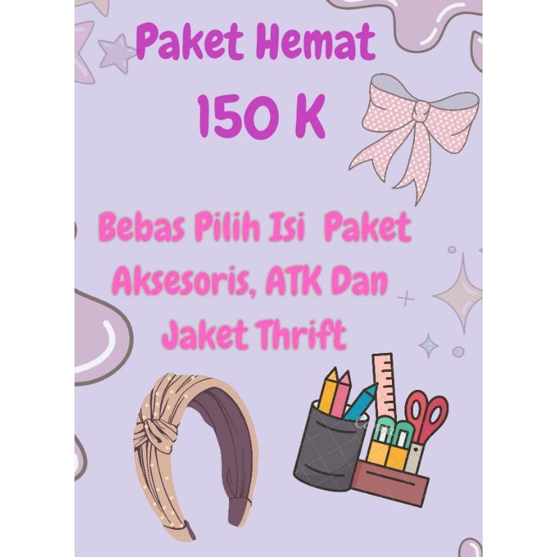 

JM Shop Paket Hemat 150k Aksesoris campur alat tulis