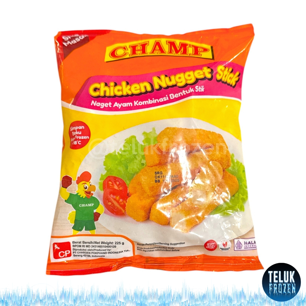 

champ chicken stick 225gr g / stick champ 225 gram / nugget ayam stik daging olahan kombinasi halal murah enak crunchy kopong