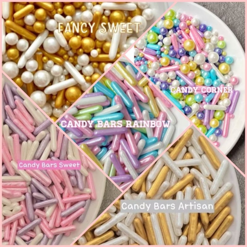 

SPRINKLE TRIMIT SUGAR BEADS / BAKING DECORATIVE CANDY / PERMEN DEKORASI KUE / MUTIARA WARNA BENTUK