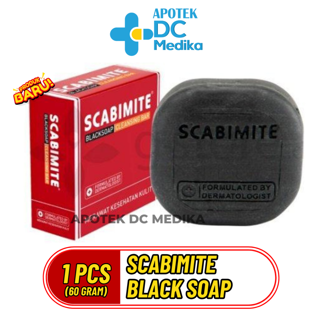 Sabun Hitam Scabimite Black soap / Scabimite / Scabies / Blacksoap / 60 GR / Black Soap / Cleansing 