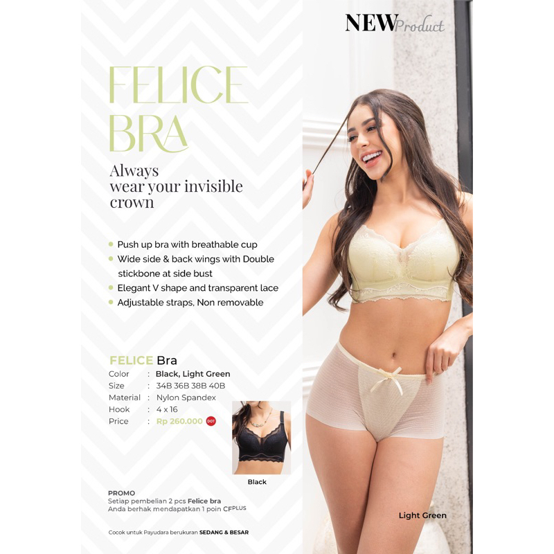 Fiori / Bra / Felice Push Up Bra Tanpa Kawat Pakai Busa dari Fiori Design