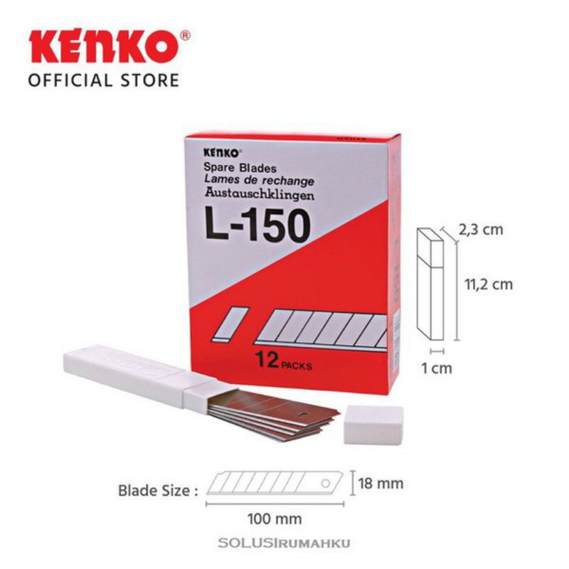 

Cutter kenko isi ulang / reffil L-150 besar PERTUBE (isi 5 cutter)
