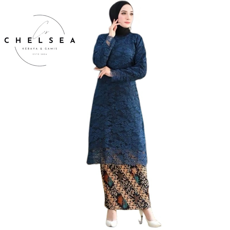 Setelan Kebaya Tunik Brokat Hawa Modern Batik couple
