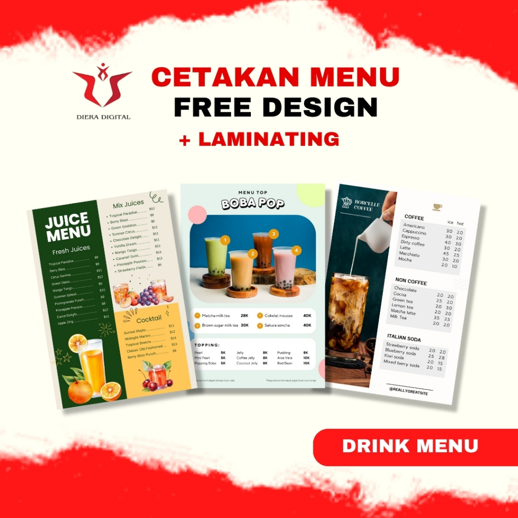 

CETAK DAFTAR MENU MAKANAN MINUMAN | CUSTOM DAFTAR MENU A4 -dieradigital vol 2