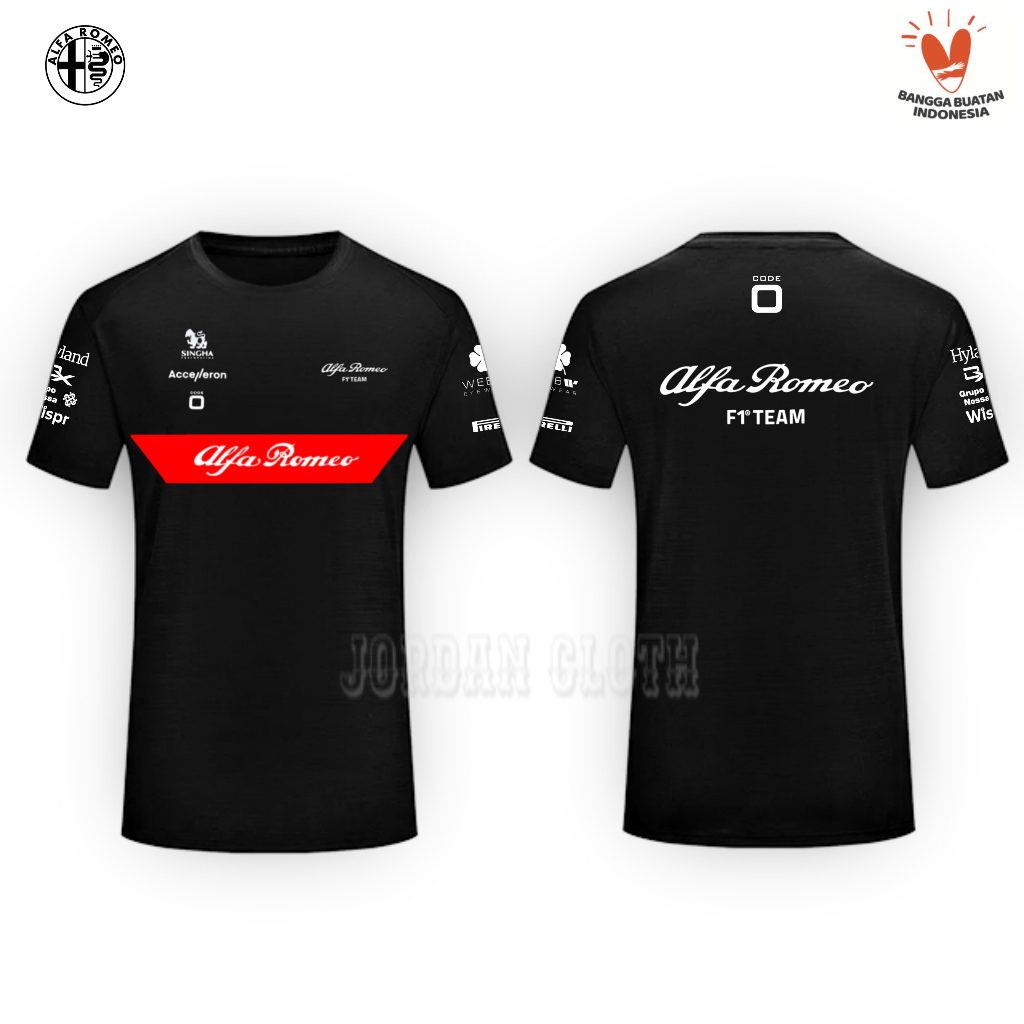 Tshirt Baju Kaos Balap Alfa Romeo Racing Formula One F1 Team