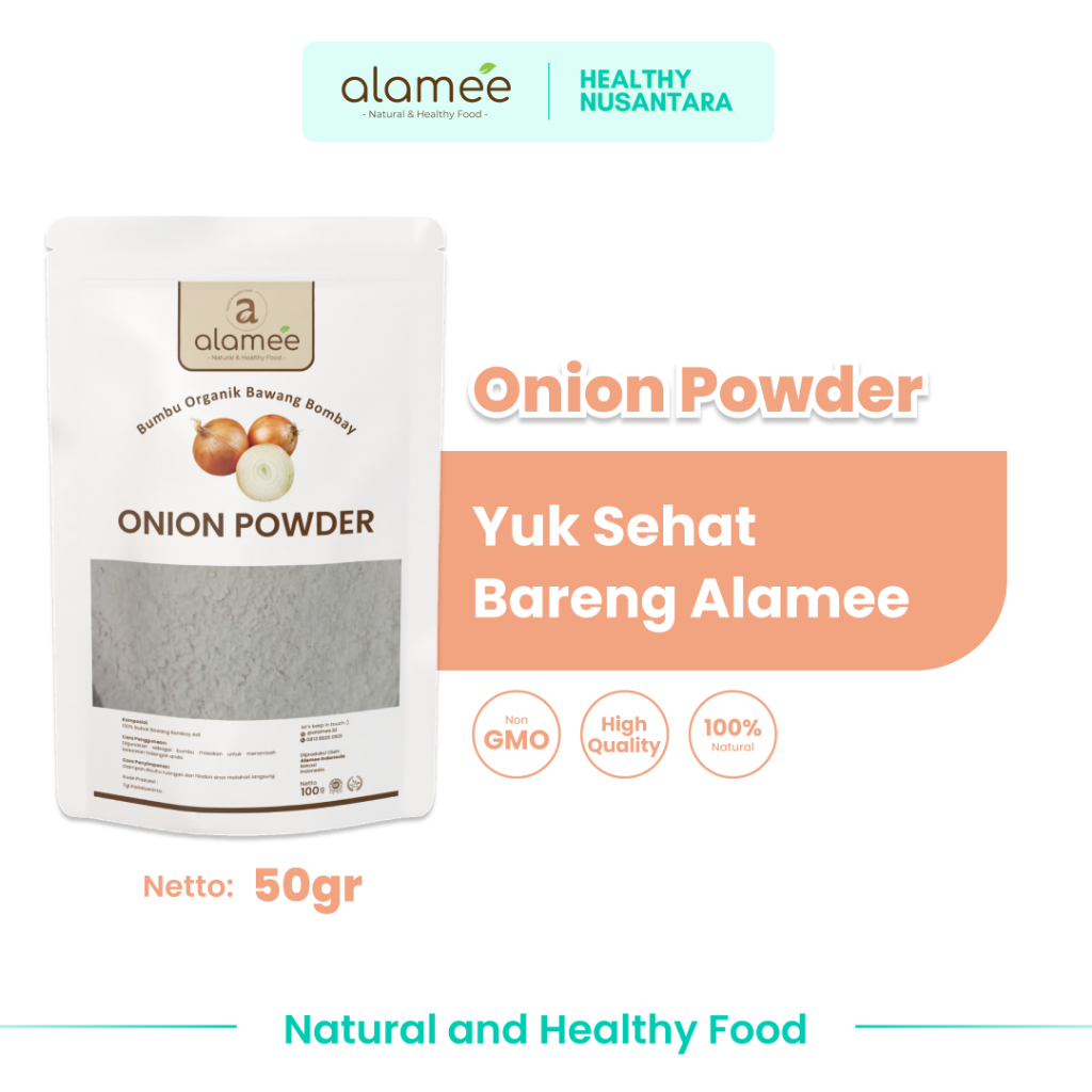 

ALAMEE Bawang Bombay Bubuk Onion Powder Ground Spice Bumbu Bombai Dapur Organik Tanpa Campuran