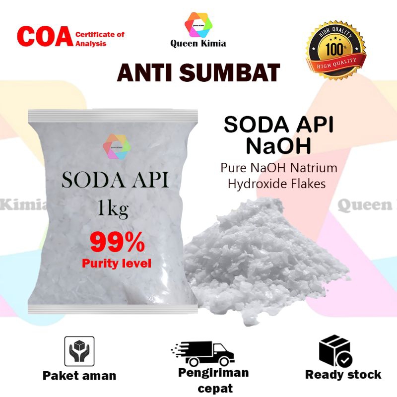 Soda Api 1 Kg/Caustic Soda 1 kg/NaOH 1Kg/ Original / Soda Api Murah