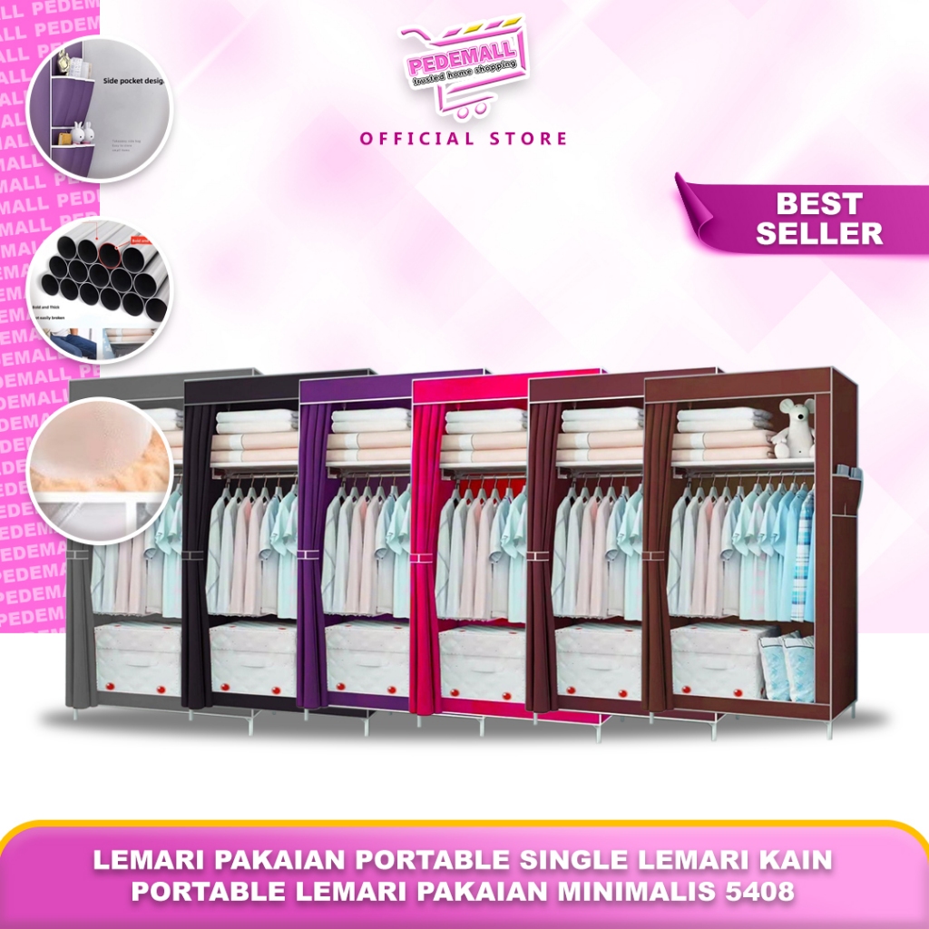 Lemari Pakaian Portable Single Lemari Kain Portable Lemari Pakaian Minimalis 5408