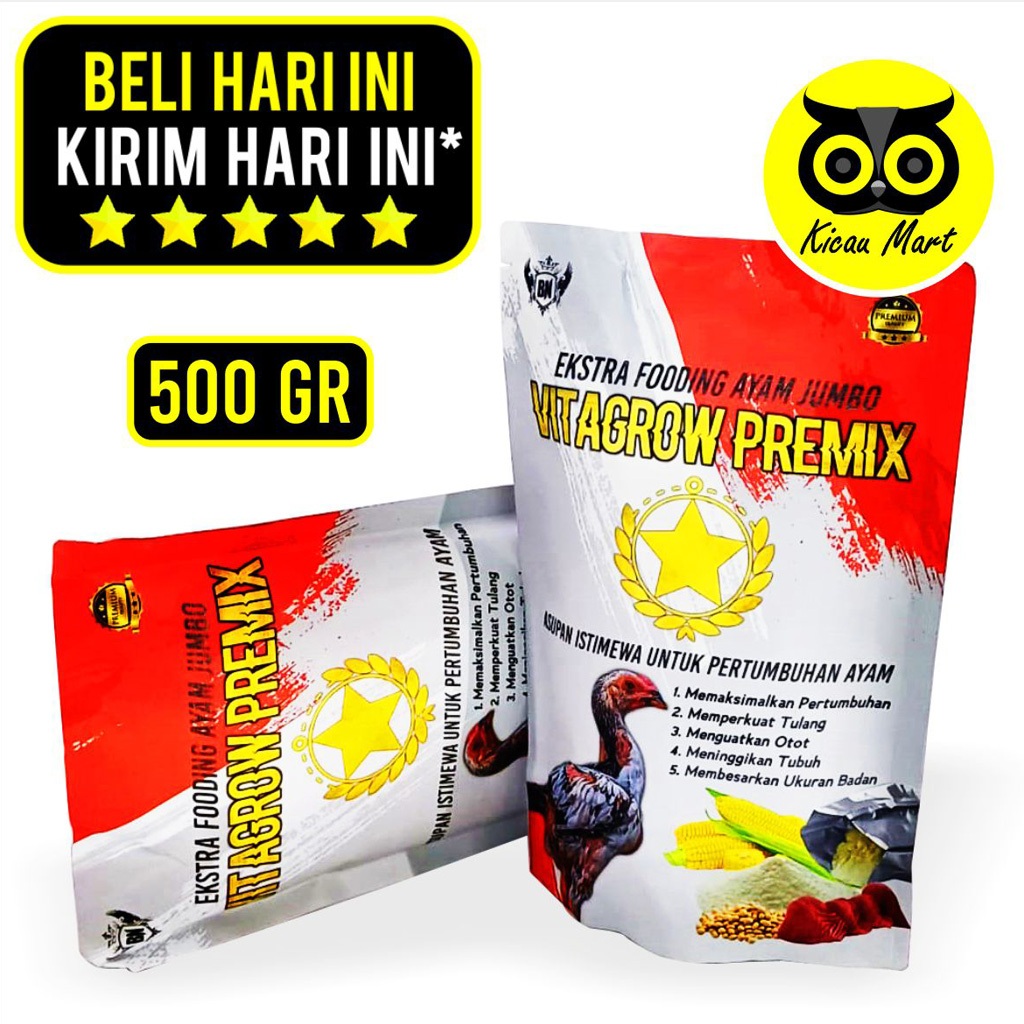 KICAU MART Vitagrow Vita Grow Premix 500gr Extra Fooding Ayam Jumbo Pakan Makanan Tambahan Ayam Bong