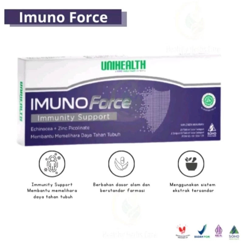 IMUNO FORCE 20 TABLET UNIHEALTH PENJAGA IMUNITAS