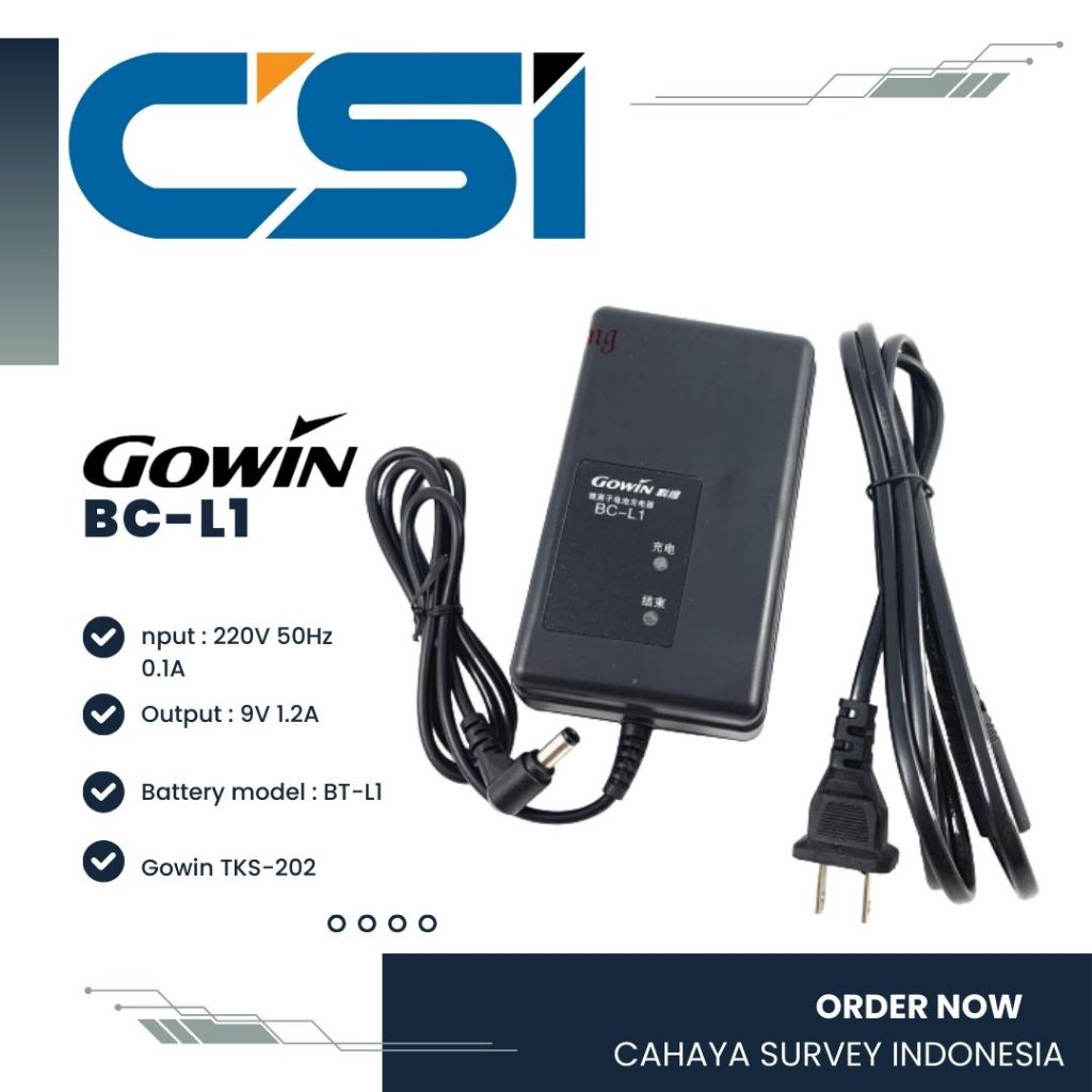 Charger Gowin BC-L1 for Total Station TS GOWIN BCL1