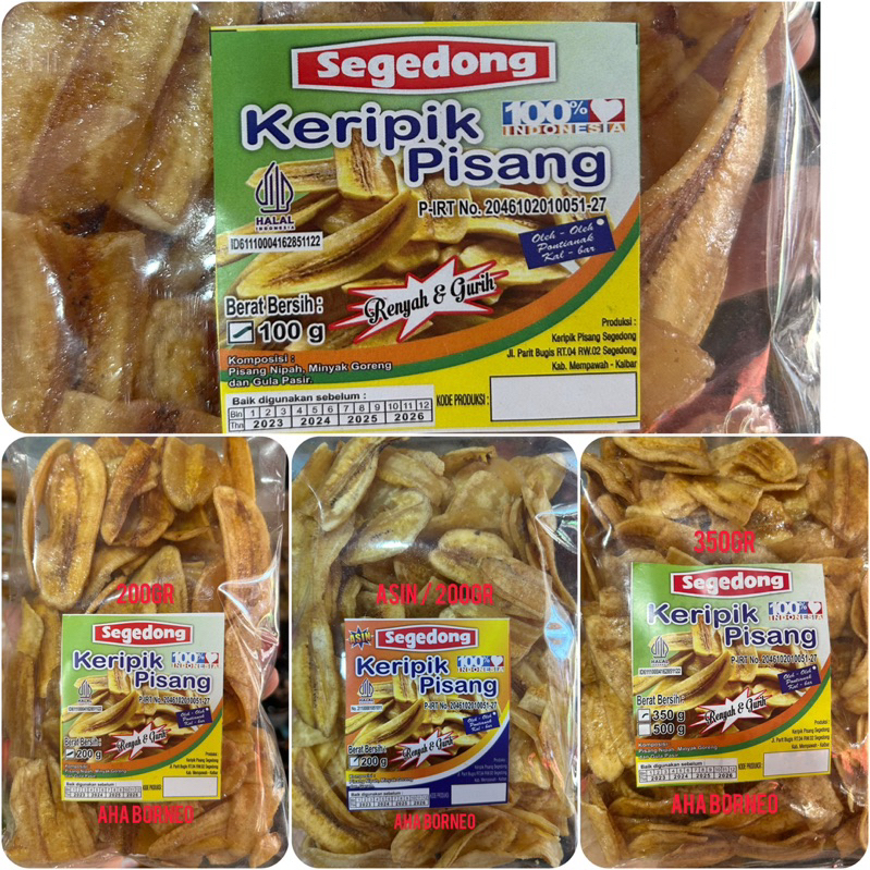 

Keripik Pisang Segedong 100gr / 200gr / 350gr Khas Pontianak