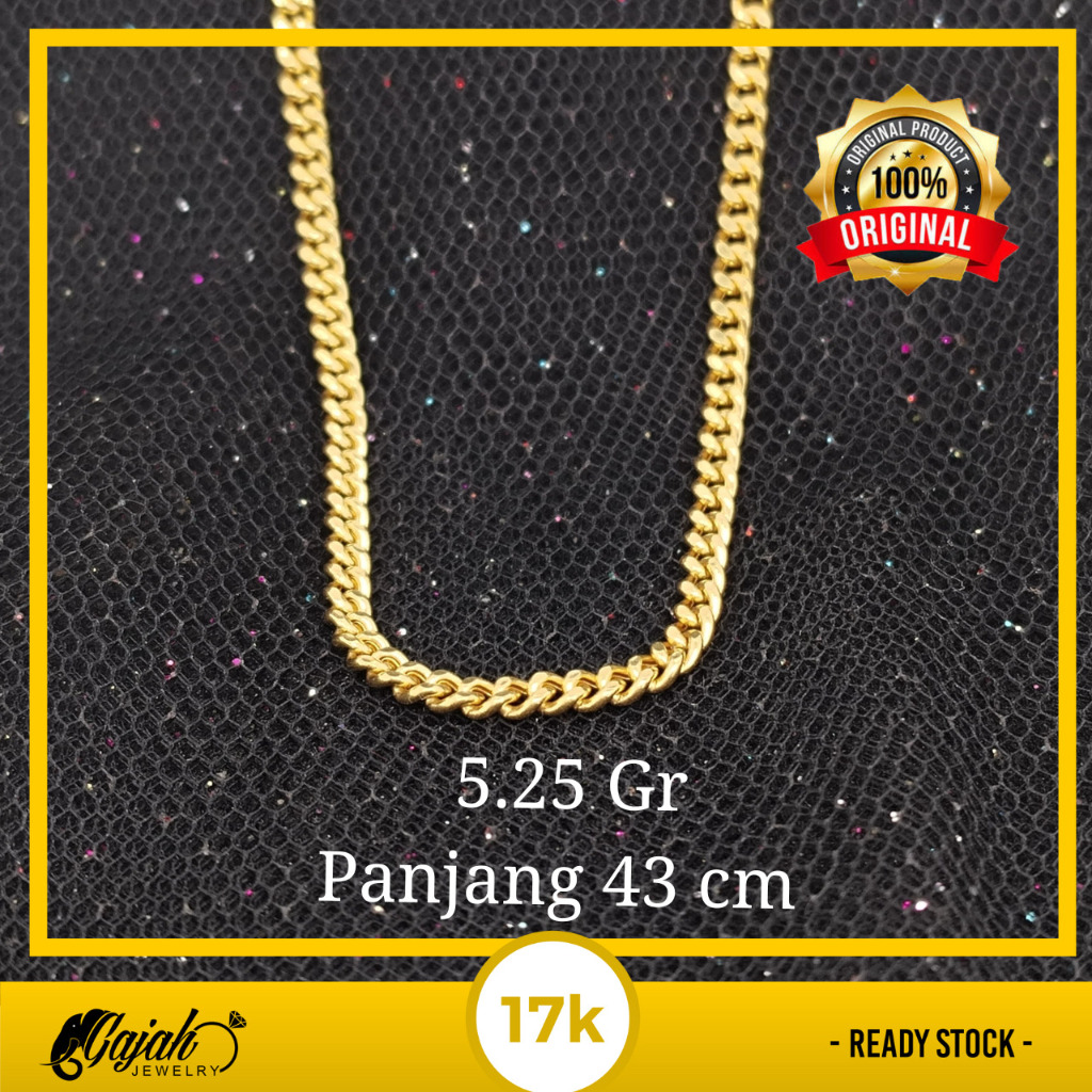 Kalung Emas 17K Kadar 750 Hollow Dobel 5.25 Gram - 2828