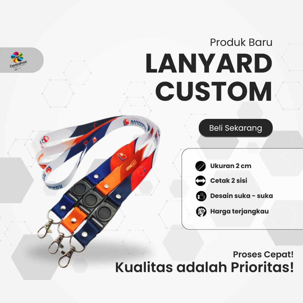 

Tali Lanyard Custom Printing Sublim Ukuran 2cm 2 sisi, Solusi untuk Kegiatan Anda