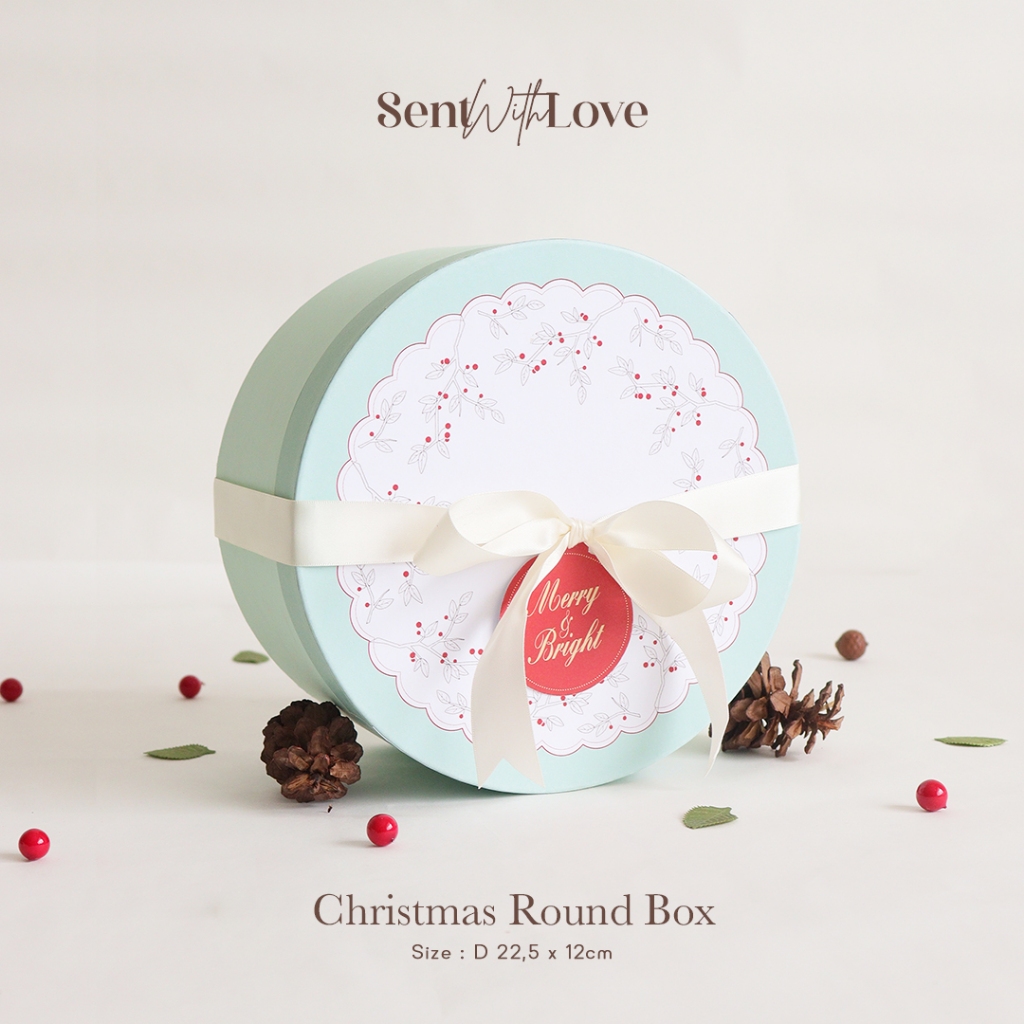 

Christmas Round Box / Box Bulat / Kotak Kado Natal