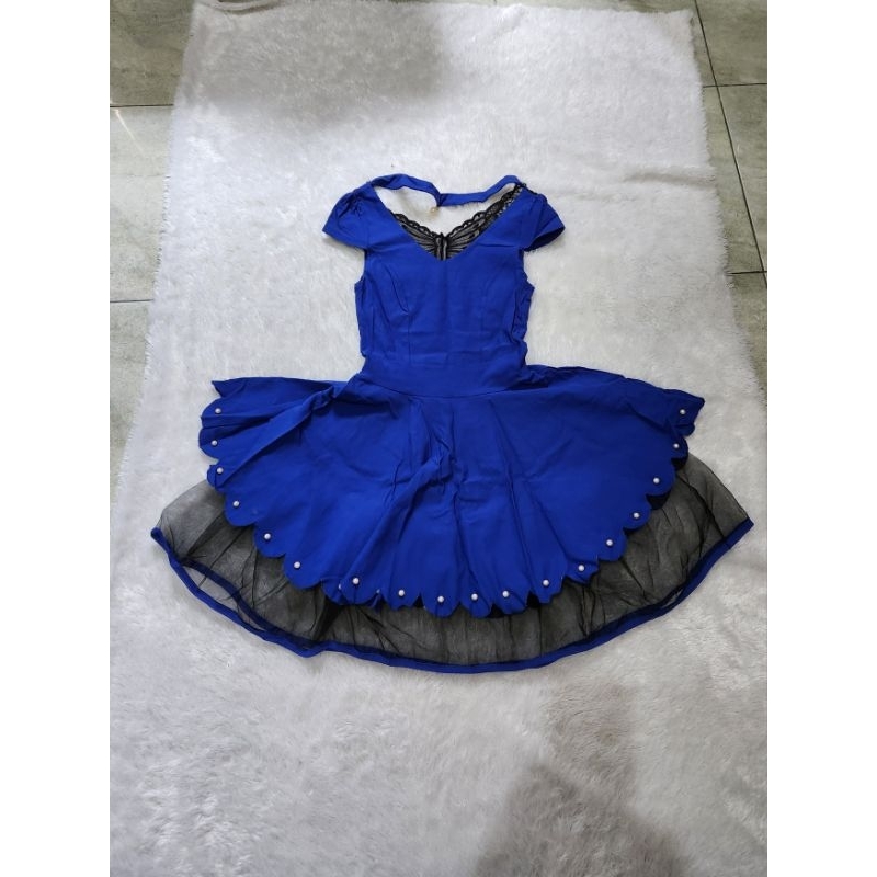CUCI GUDANG Mini dress biru dress seksi gaun pendek wanita