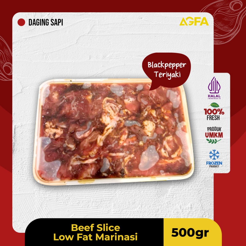 

Beef Slice Marinasi 500 gram / Daging Slice Marinasi / Daging Berbumbu Saos / Low Fat Marinasi / Sirloin Marinasi / Shortplate Marinasi / Beef slice Berbumbu / Beef Marinasi Halal