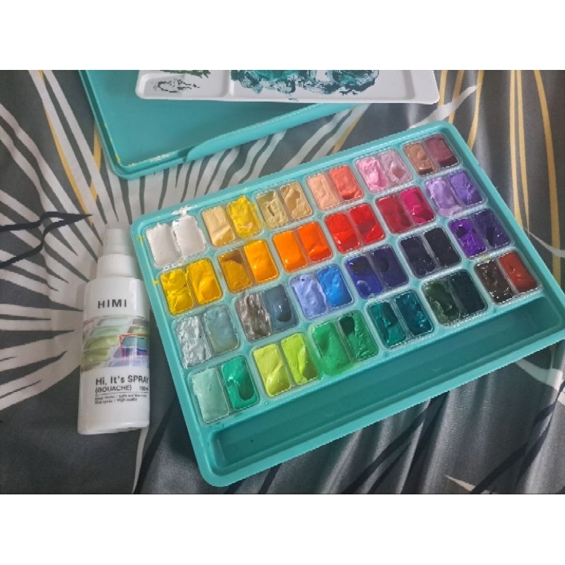 

Preloved Himi Gouache 48 colors + Moisturizer Spray