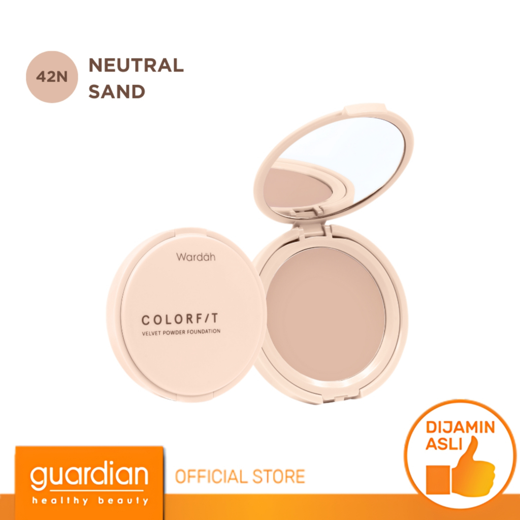 Wardah Colorfit Velvet Powder Foundation 42N Neutral Sand 11Gr - Bedak Padat Dengan SPF 20 - Oil Con