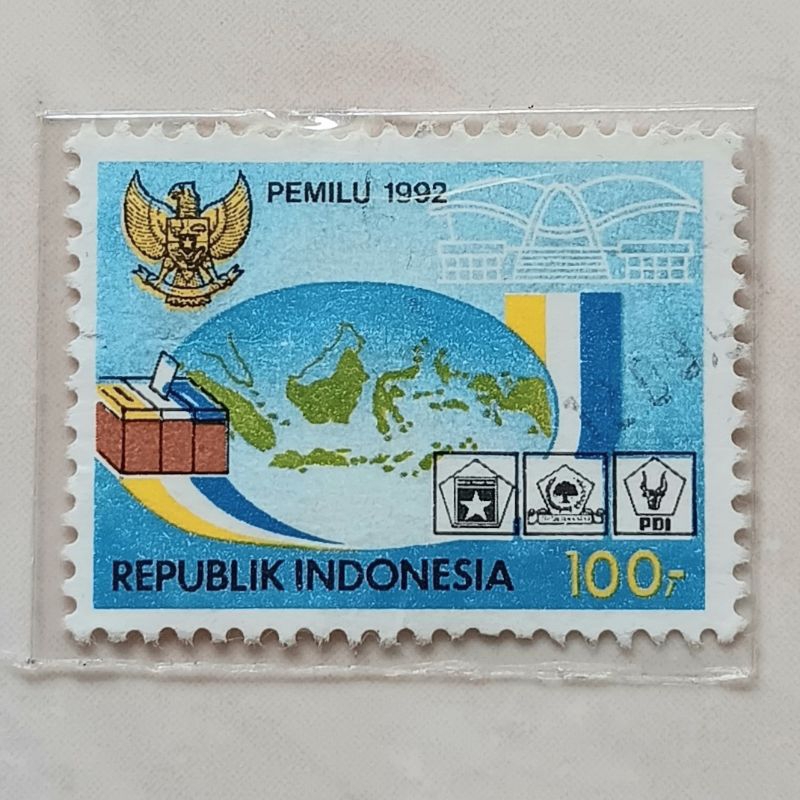 

(AF) Perangko Indonesia 1992 Pemilu (2/3) 100 rupiah Used
