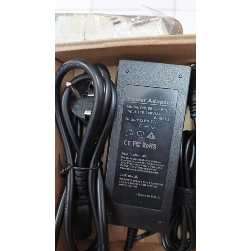 ADAPTOR DVR CCTV 4kaki 12V 5A HIKVISION 5AMPERE 12 VOLT 4 PIN SAMSUNG
