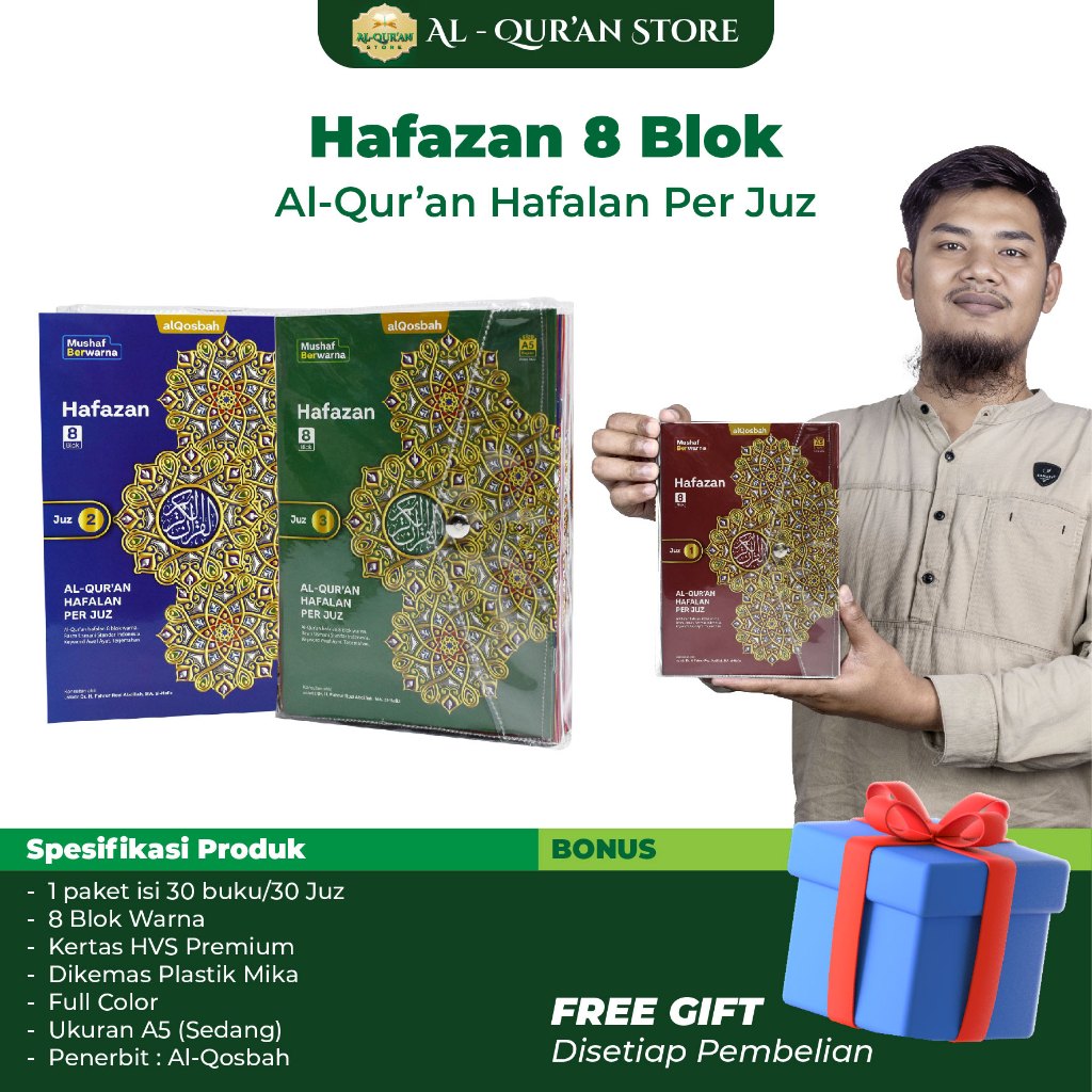 Alquran Hafazan Per Juz 30 Buku Hafazan 8 Blok A5 Al Quran Perjuz Juzz Jus A5 Qur an Terjemah Kata S