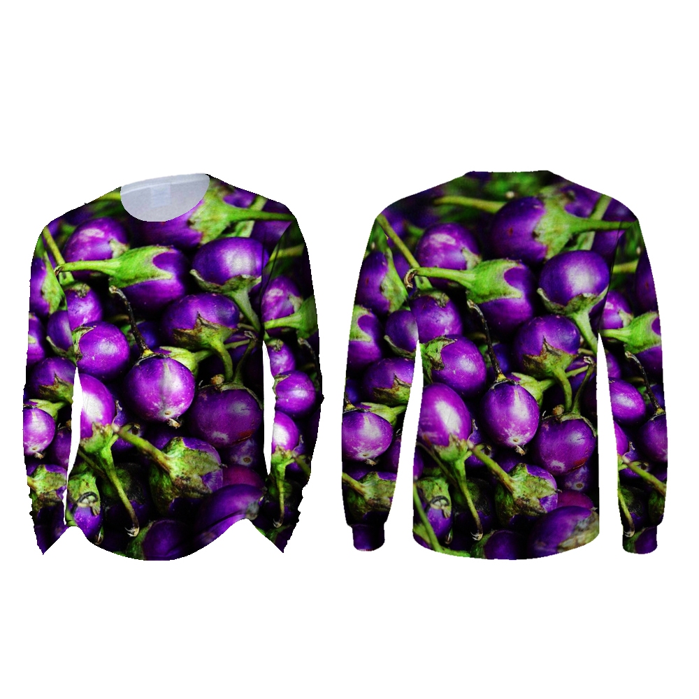 kaos motif unik/kaos sayuran dan buah buahan/kaos sayuran/kaos petani indonesia/kaos custom terong  