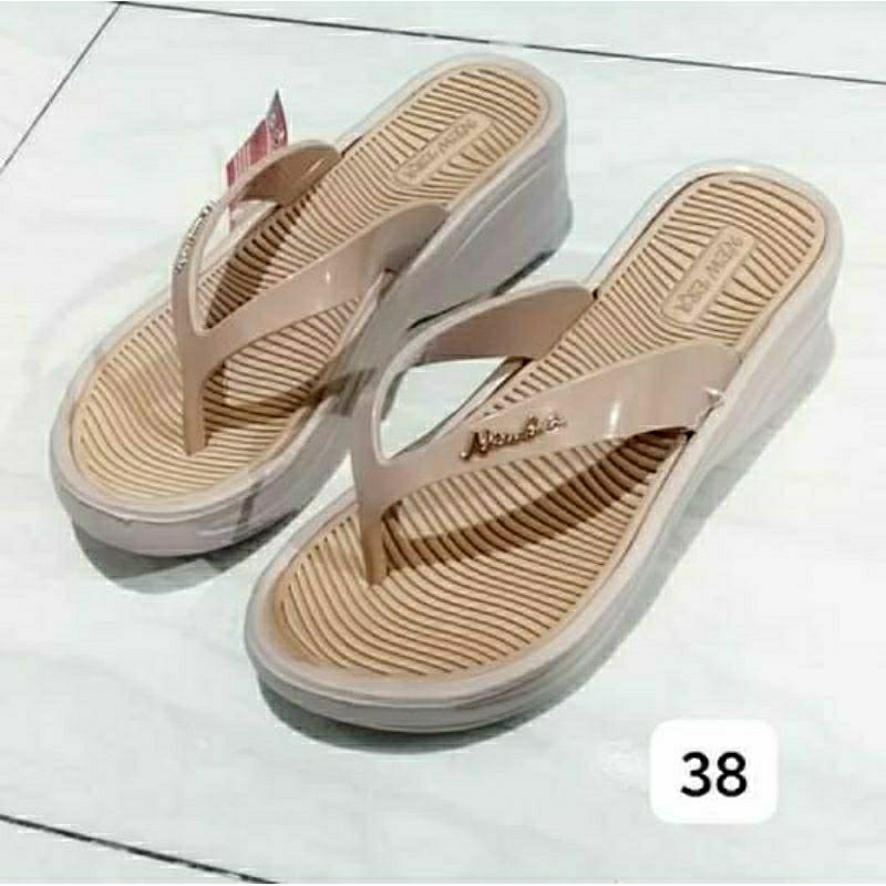 NEW ERA Sandal Sendal Jepit Wedges Terbaru Wanita Perempuan Kekinian