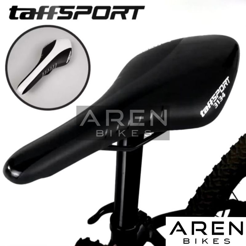 SADEL SEPEDA TAFFSPORT 3134 RACE MTB FIXIE BALAP JOK SADDLE SEDEL ROAD BIKE FEDERAL HITAM LIS PUTIH 