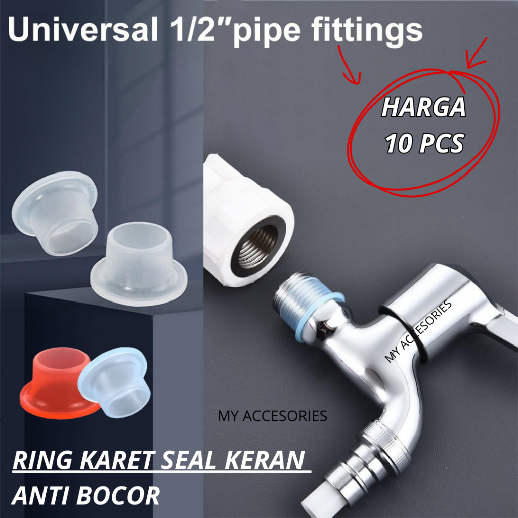 [10 PCS] Rubber RING KARET Silicone DRAT KERAN Anti Bocor Silikon Sealtape Kran Gasket Universal Pip