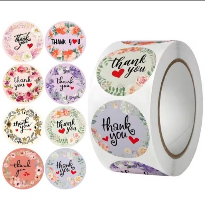 

Stiker Roll thank you 100 Pcs