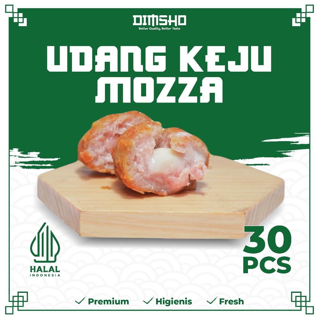 

DIMSUM UDANG KEJU MOZZA II DIMSUM FROZEN PREMIUM HALAL II DIMSUM UDANG KEJU MOZZA 1 PACK 30 PCS