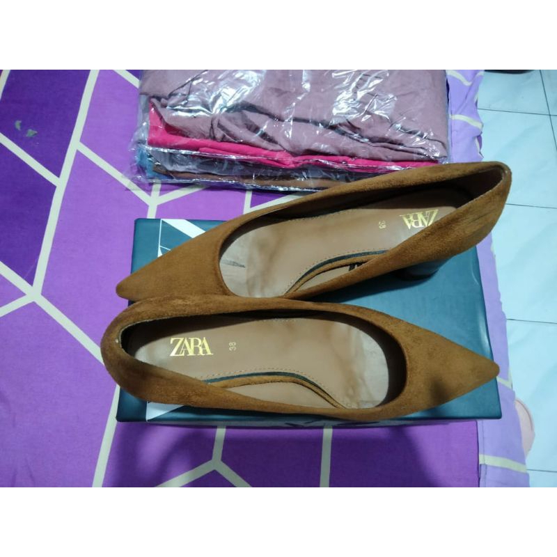 PRELOVED SEPATU ZR WANITA HAK HEELS ZARA LEOPARD