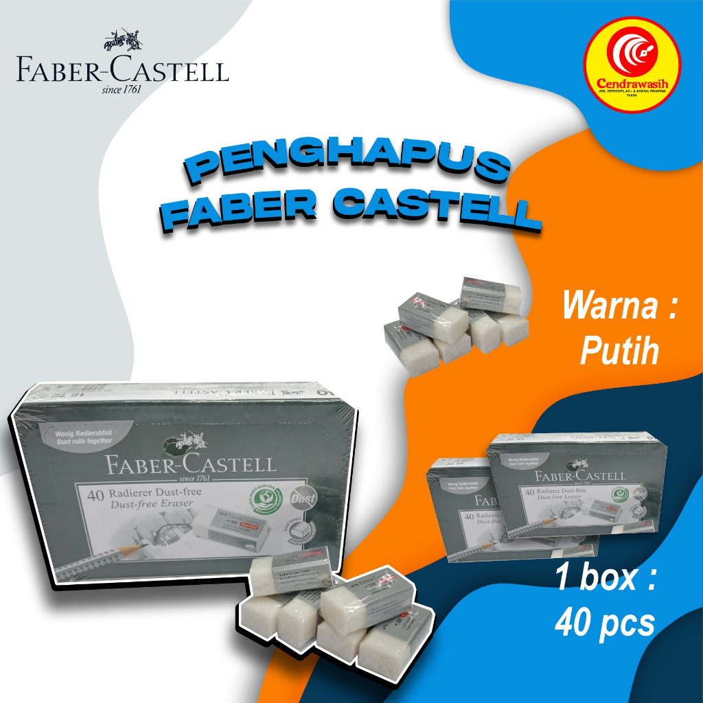 PENGHAPUS FABER CASTELL 2B 187230 PUTIH PACK ISI 40