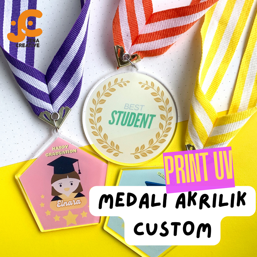 Medali Custom Akrilik Print UV Wisuda/Acara Kelulusan/Medali TK SD SMP SMA