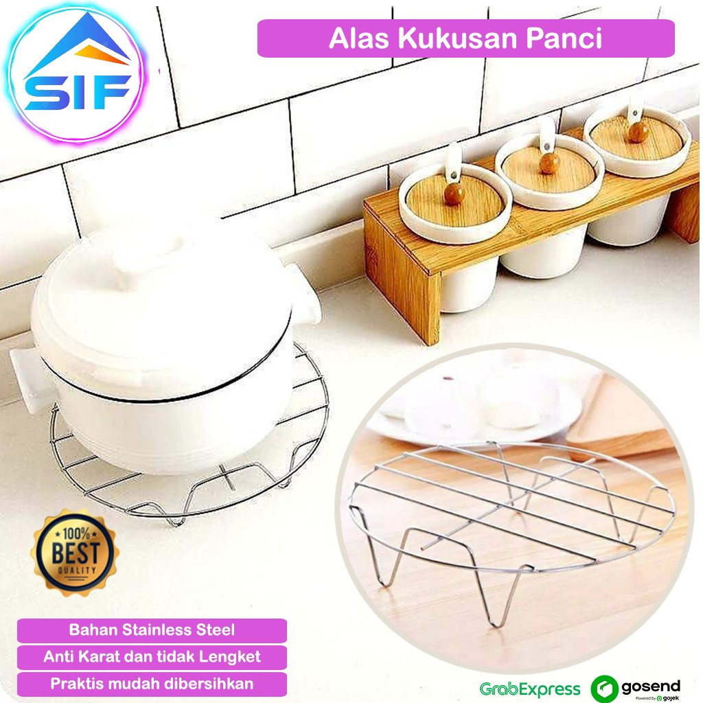 Tatakan Panggangan Bulat Grill Rak Pendingin Kue Dudukan Alas Mengukus Menghangatkan Makanan Tirisan