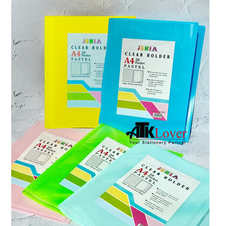 

Clear Holder A4 20 Poket Pastel